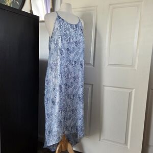 Old Navy blue floral summer dress long maxi length high neck size XL